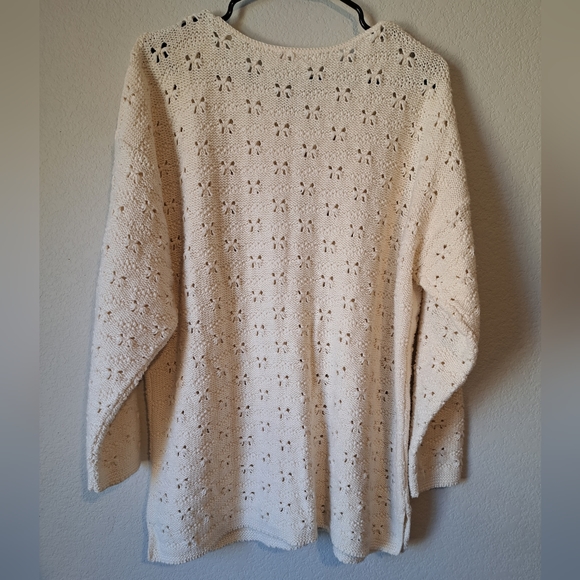 Long Sleeve Knitted Cardigan. Cream color. - Picture 8 of 13